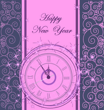 wing new year glowing clock background vector background 2014 
