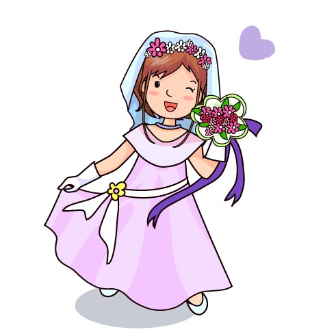 Elements of Romantic cartoon Lovers vector set 03