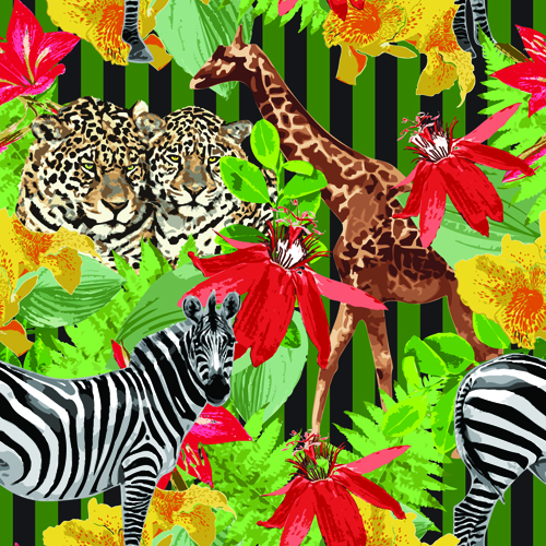 Wild Animals seamless pattern vector 05