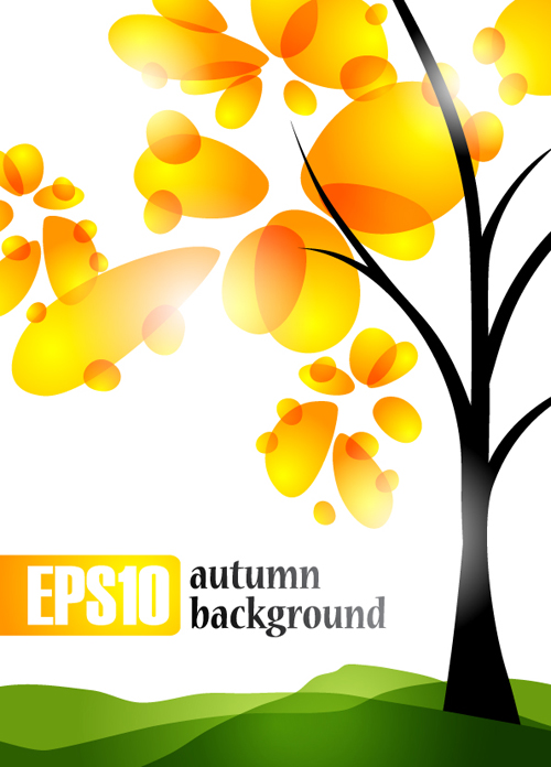 Autumn of Tree design vector ser 01