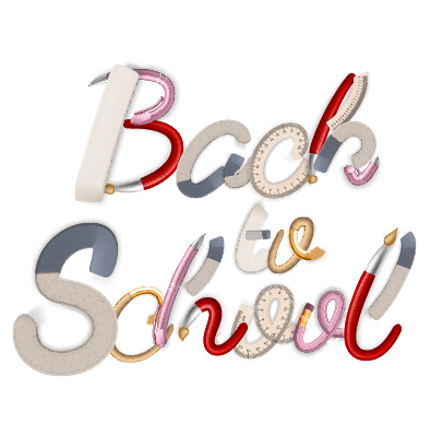 Back school wordart creative vector 01
