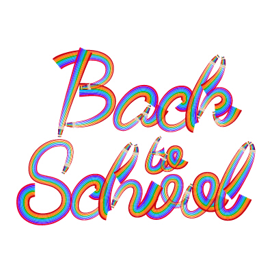 Back school wordart creative vector 02