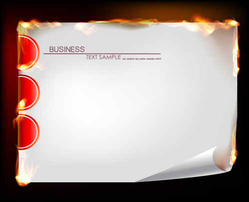 Set of Burning paper backgrounds vector 05