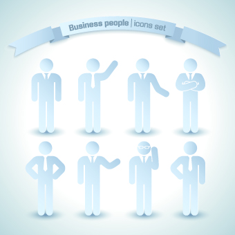 Business people icons vector 01