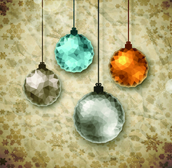 Crumpled paper crumpled christmas ball background vector background 