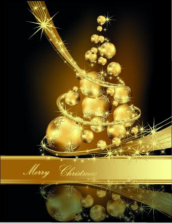 2014 Sparkling Christmas tree backgrounds vector 01