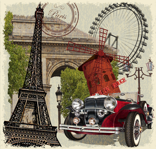 vintage travel poster classic cars 