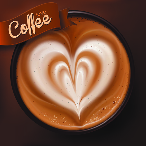 Romantic Coffee Labels design vector 01