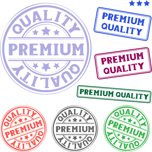 Colored stamp vectors material 01