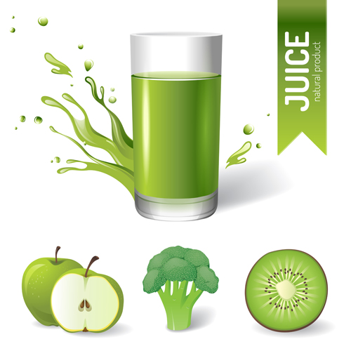 Delicious juice drink design vectors 04