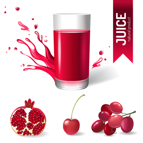 Delicious juice drink design vectors 05