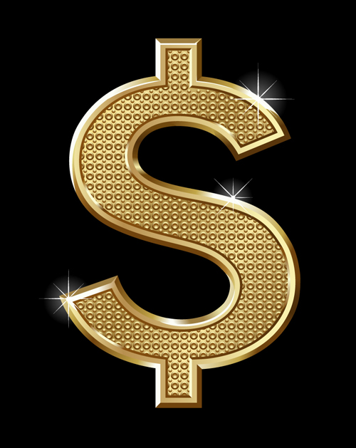 Dollar design elements vector material set 02
