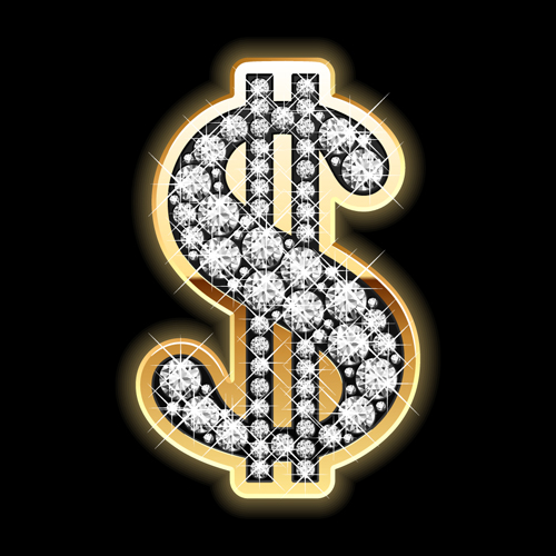 Dollar design elements vector material set 03