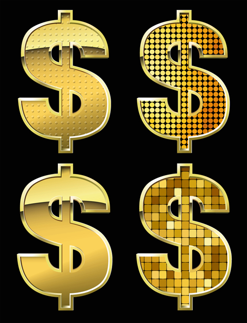 Dollar design elements vector material set 04
