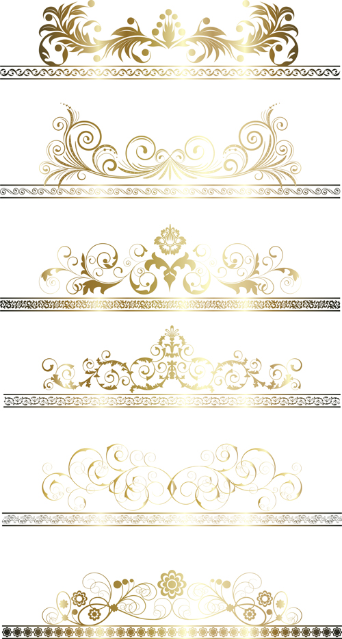 ribbons gold floral borders 