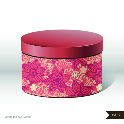 package box cover vector material 01 Floral package box cover vector material 01