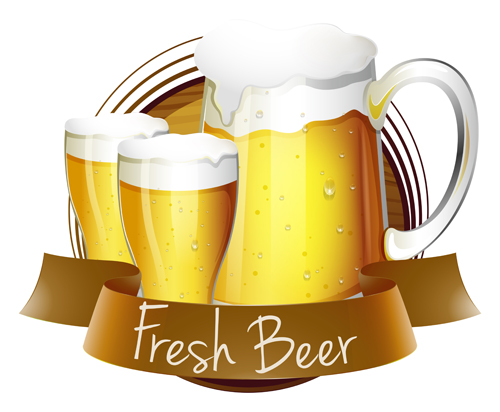 Fresh beer creative design vector 01 Fresh beer creative design vector 01