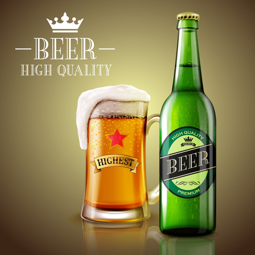 Fresh beer creative design vector 04 Fresh beer creative design vector 04