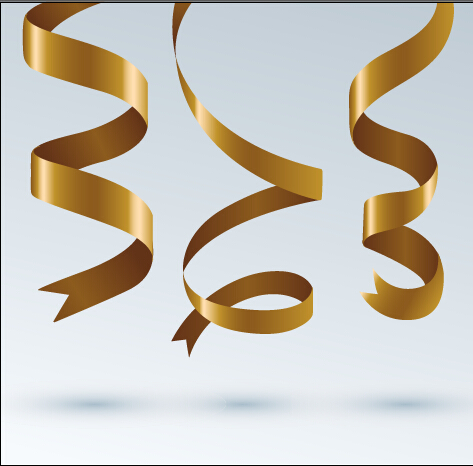 Gold ribbon paper vector material