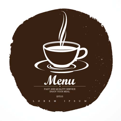 Grunge coffee menu cover design vector Grunge coffee menu cover design vector