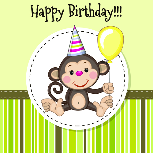 Happy birthday baby greeting cards vector 08