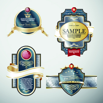 Luxury Vintage label vector 02