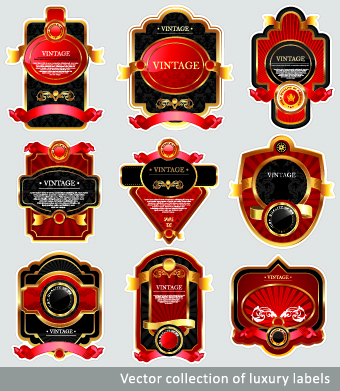 Luxury Vintage label vector 03