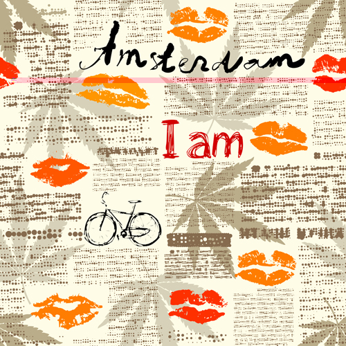 Newspaper style stylish patterns vector 04