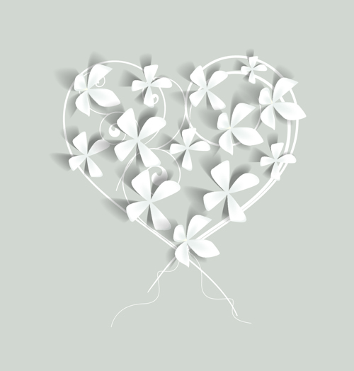 Paper flowers background vector 01