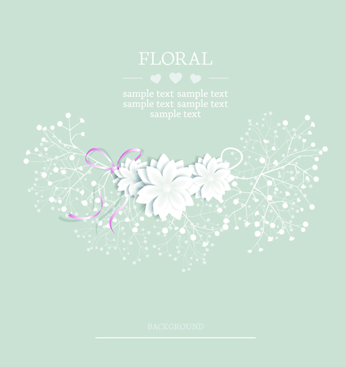 Paper flowers background vector 04