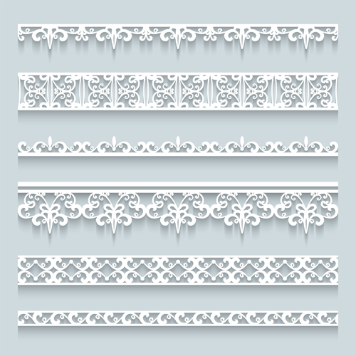 Paper lace borders vector material