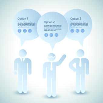 Paper people with speech bubble vector 02