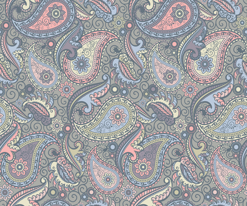 Pattern paisley seamless vector material 02