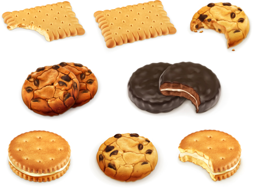 realistic delicious cookies 
