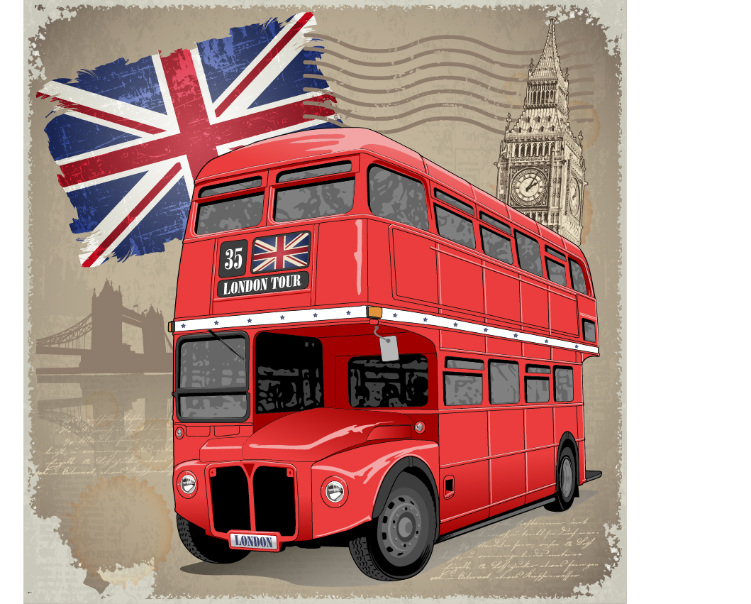 Retro font London bus 