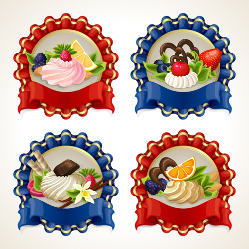 abels sweet design vector graphics 01 Ribbon labels sweet design vector graphics 01