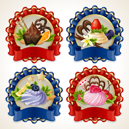 abels sweet design vector graphics 02 Ribbon labels sweet design vector graphics 02