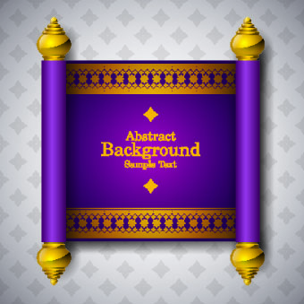 Arabic style scroll background vector 04