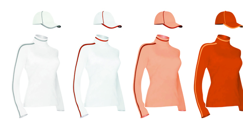 Colorful T shirts and caps uniform vector template 04