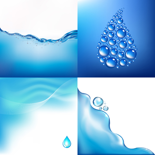 Vector water art backgrounds set
