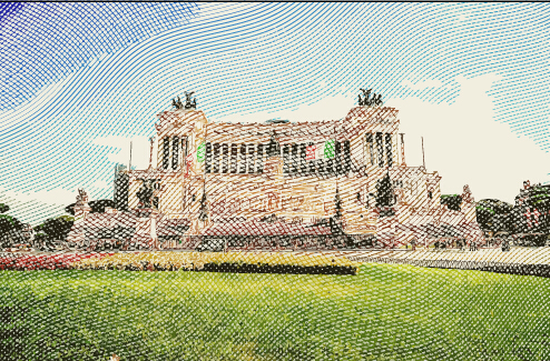 World famous buildings blur vector set 05