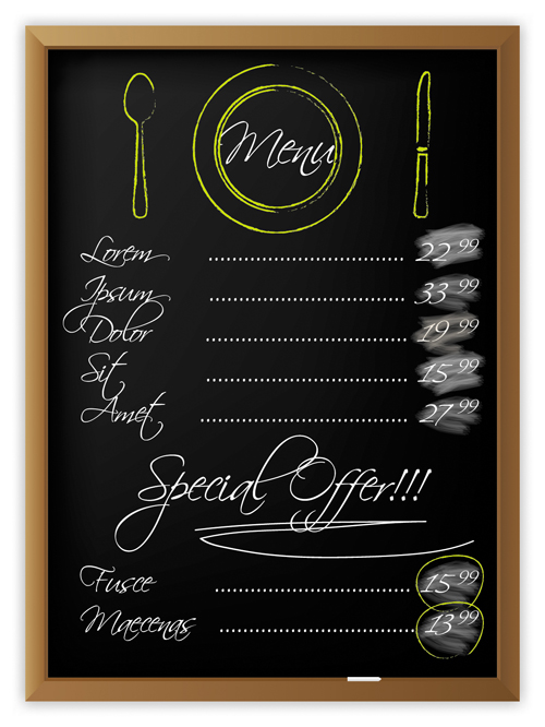 black Menu vector background 05