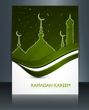 Ramadan Kareem flyer cover vector 04