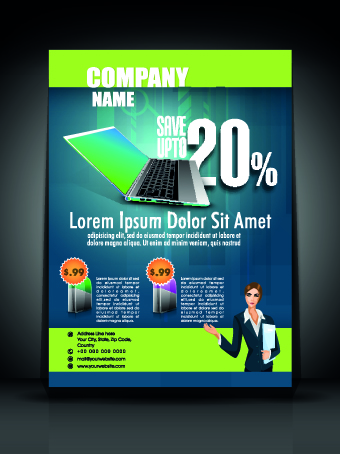 Exquisite business flyer template 04