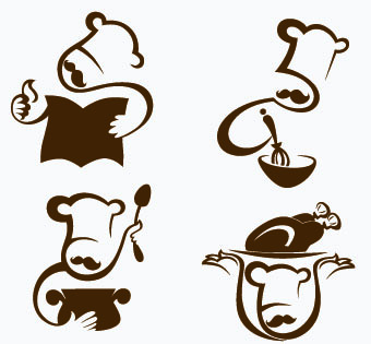 Creative chef menu logos vector set 02