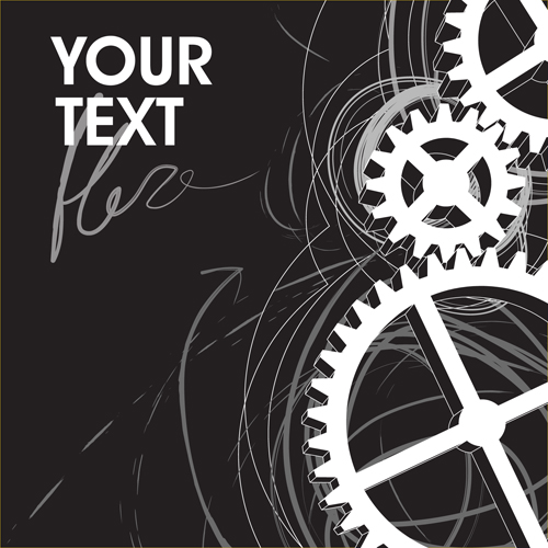 Set of Gears assemble vector backgrounds 05