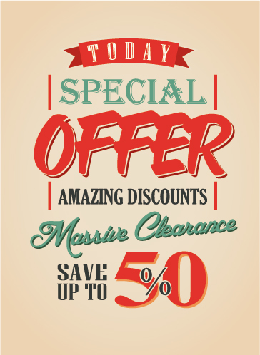 mega sale advertising poster retro vector 07
