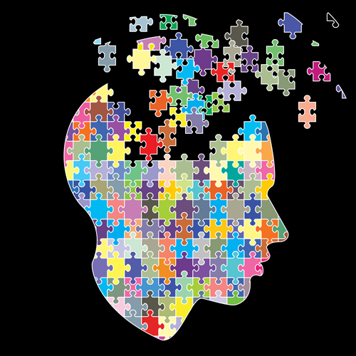 Puzzles head design vector 05
