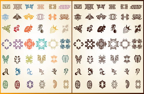 Various Plant Decoration pattern vector 02