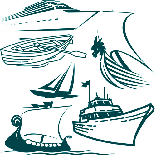 ships design elements vector set 03